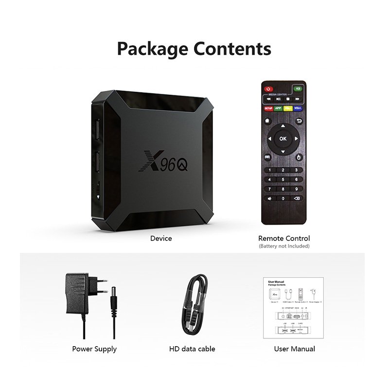 Hot Selling X96Q Smart Android 10.0 Set Top Box 4K Media Player TV Box 1Gb 2Gb Movie Set Top Box Tv Digital