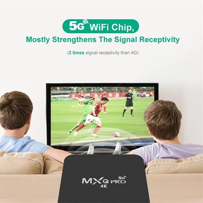 MXQ PRO Amlogic RK3228A Android 10.1 TV Box 4-Core 64-bit UK Plug 4K 5G HD H.265 Smart Android 4K Set Top Box