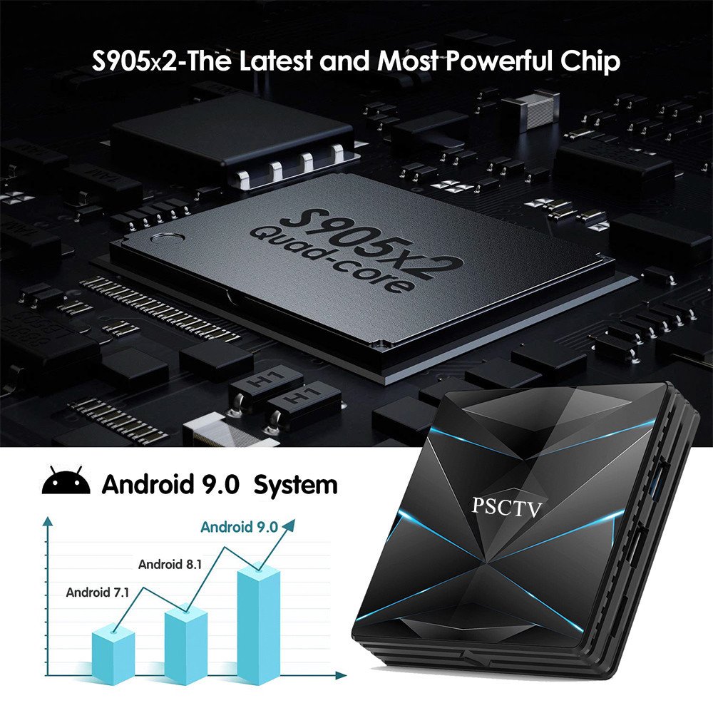 New Leadcool PSCTV Android 9.0 Set Top Box RK3528 CPU Smart TV Box 5.8G WiFi 4K UHD Screen