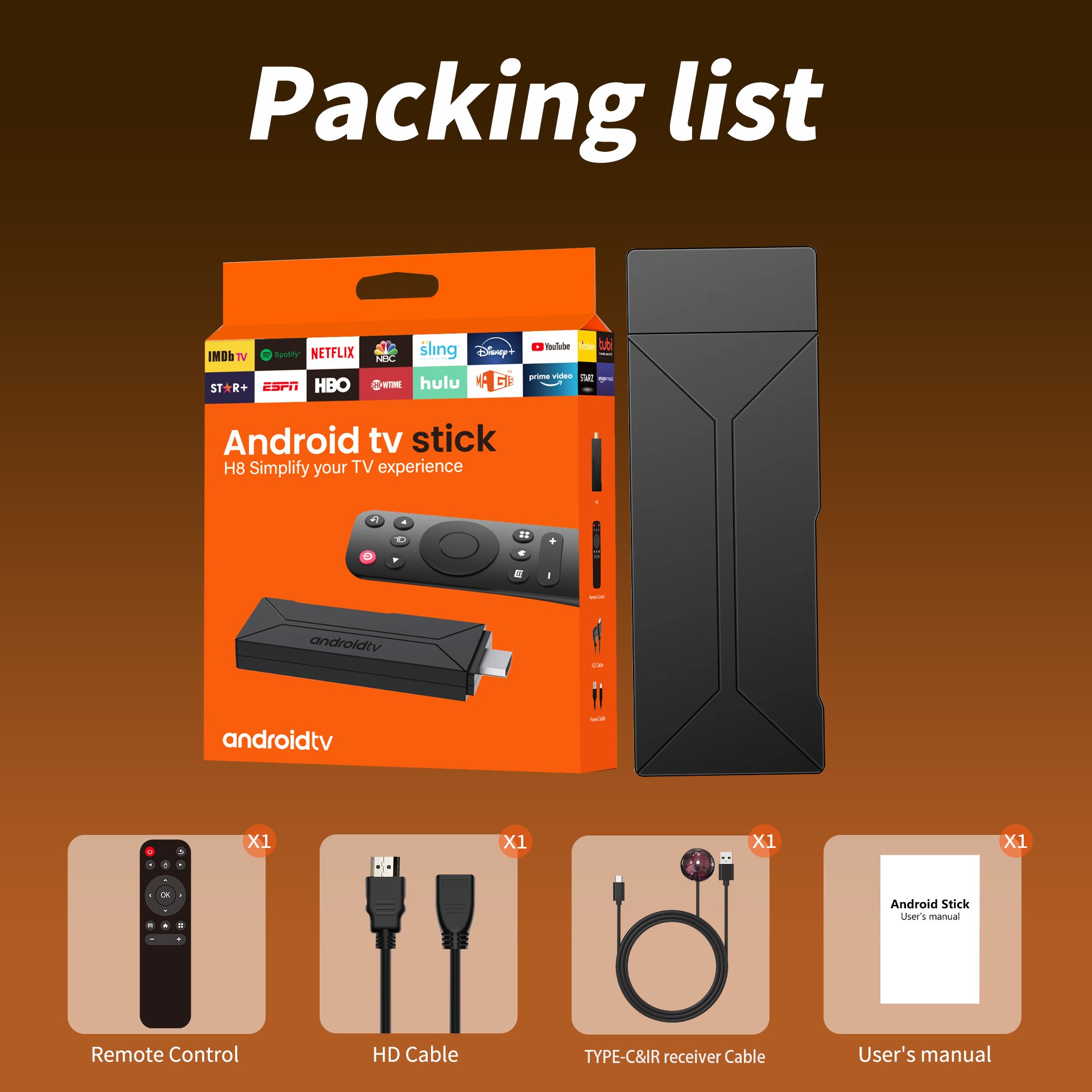 2024 Hot fire tv stick 4k HCS H8 Latest Android 13 Awllinner H313new design ATV Smart TV Stick Quad Core 4k fire tv sticks