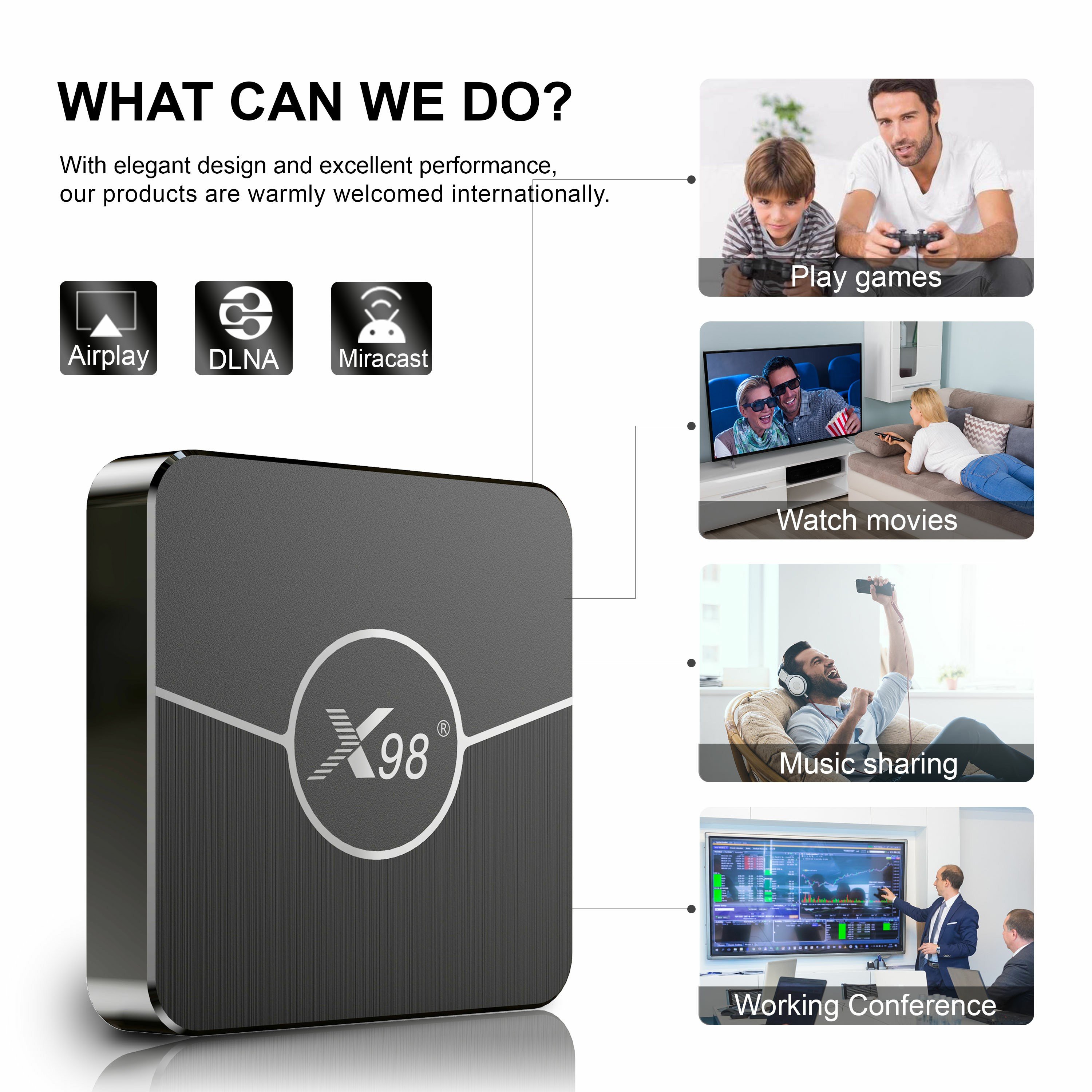 X98 Plus set top box 4gb ram 32gb rom Android 11 Smart TVBox S905W2 2.4G 5Ghz Wifi HDR 4K H.265 X98PLUS smart tv box