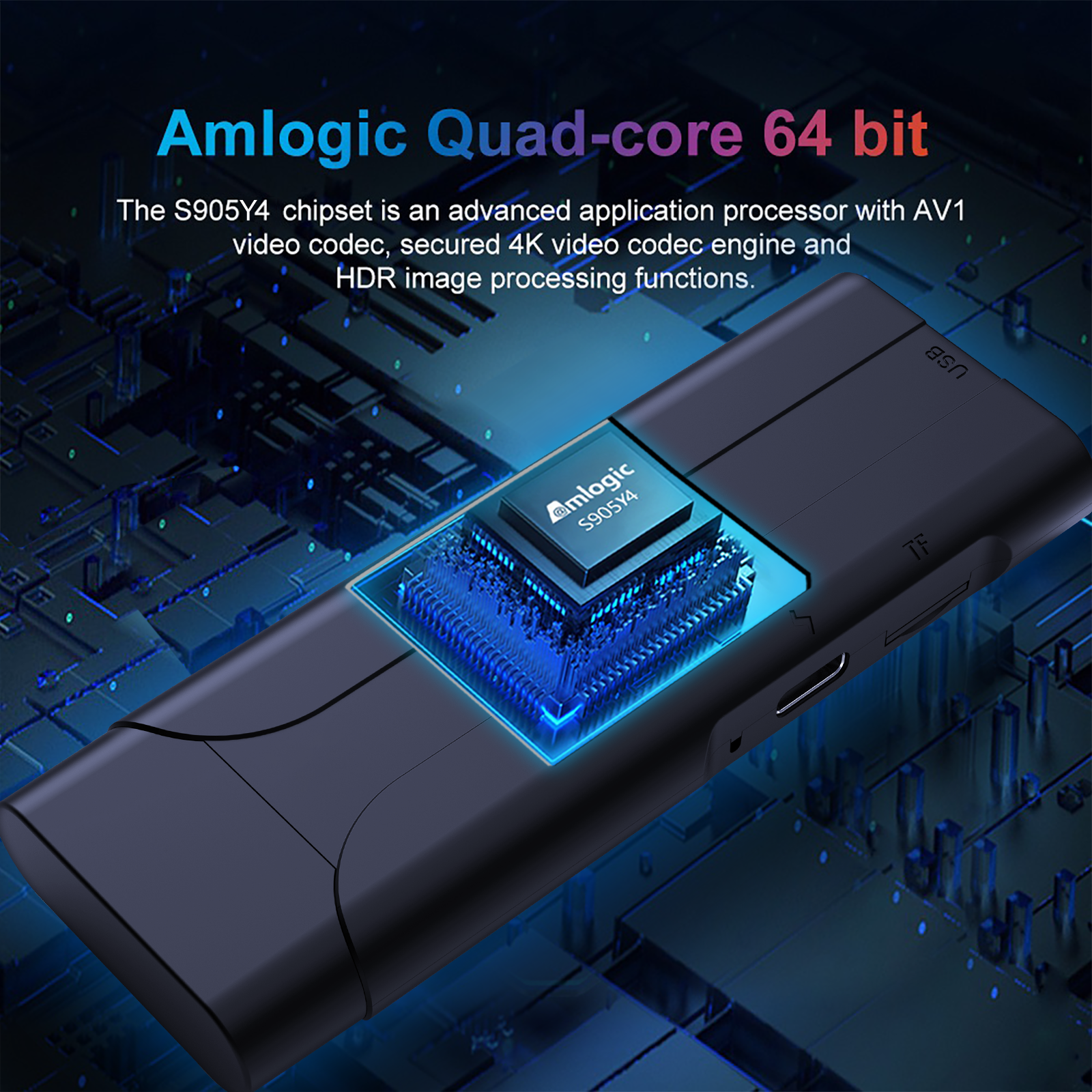 HCS97 2024 Amgoic S905Y4 2GB 16GB Best Android 13 android tv sticks Voice Remote Control TV Stick 8k Smart fire TV stick 4k
