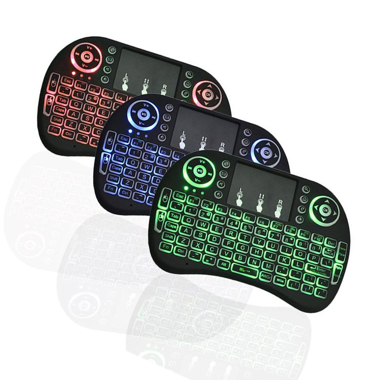 RGB Backlit i8 Air Mouse 2.4G Mini Wireless Keyboard Touchpad Remote Control for Android TV BOX set-top box