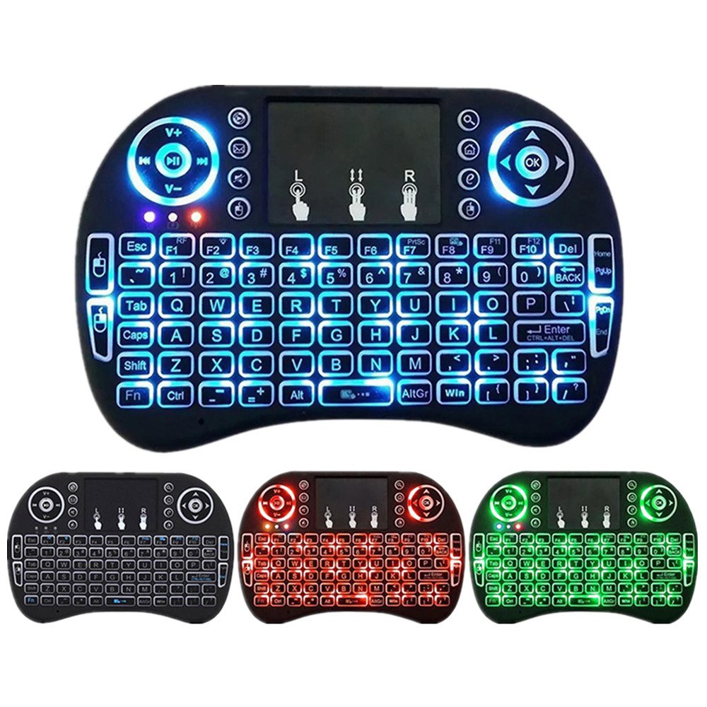 RGB Backlit i8 Air Mouse 2.4G Mini Wireless Keyboard Touchpad Remote Control for Android TV BOX set-top box