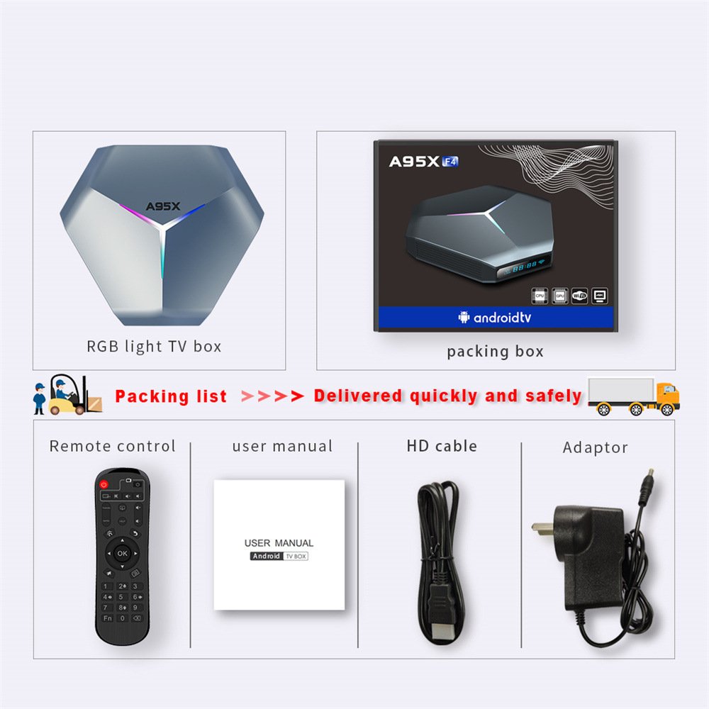 Set top box A95X F4 Amlogic S905X4 Smart TV Box 4GB 32GB Dual Wifi BT 8K Android 11 TV Box A95X F4