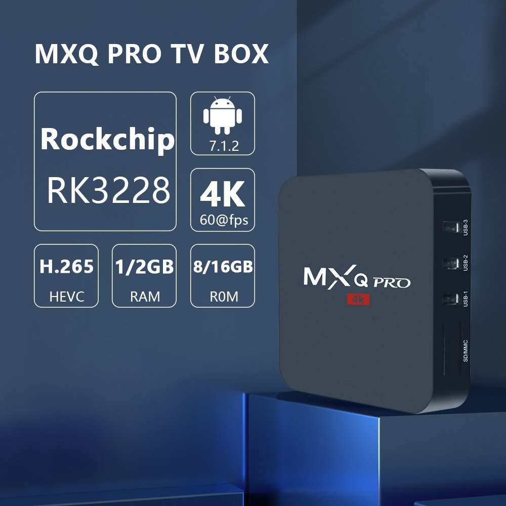 Popular MXQ PRO amlogic S905W 4 core 64bit android 7.1 free to air set top tv box hd H.265 4K
