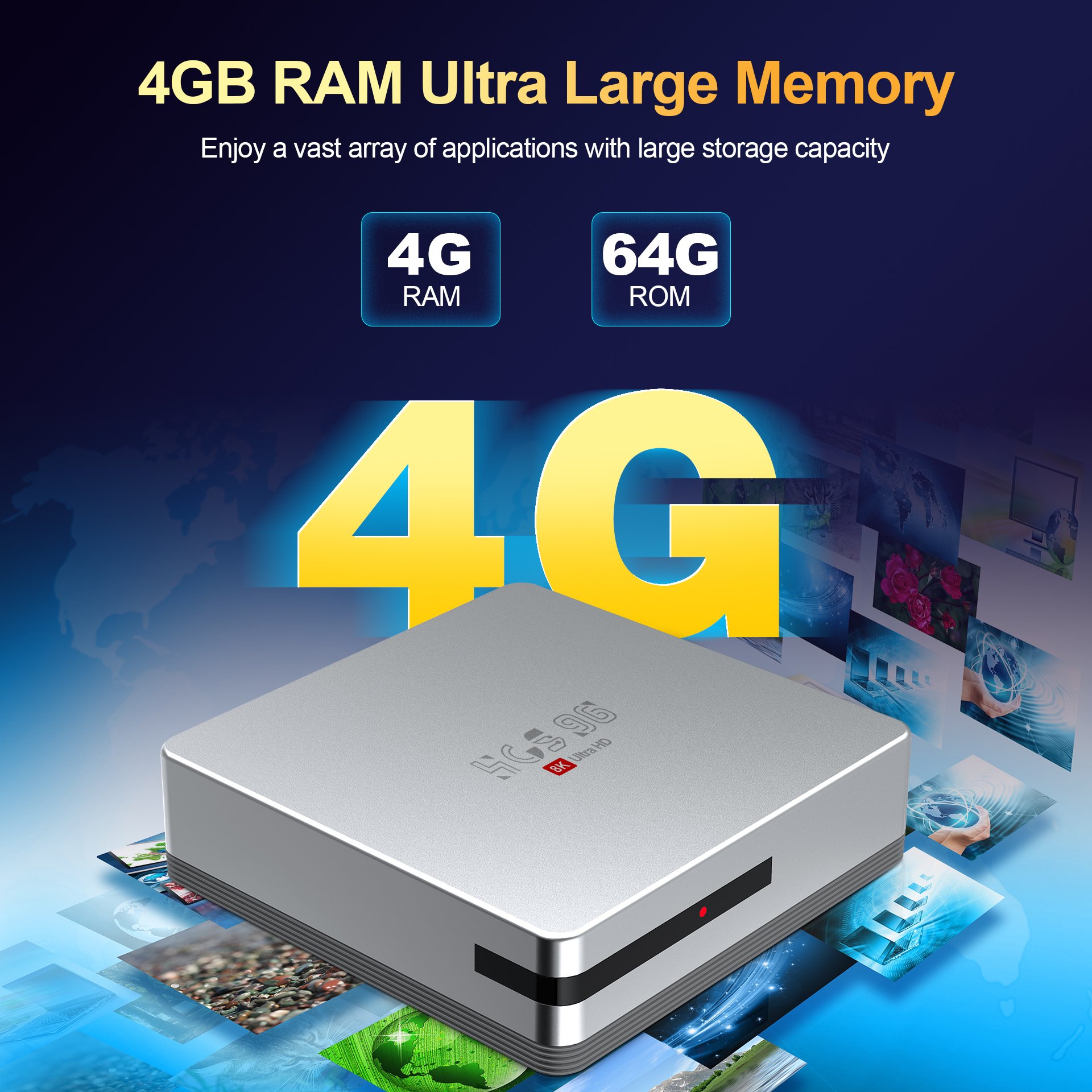 Allwinner H618 tv stick Android 13 Smart TV Box with Voice Remote 4G WiFi 8K 4K Resolution US Plug for Christmas gift