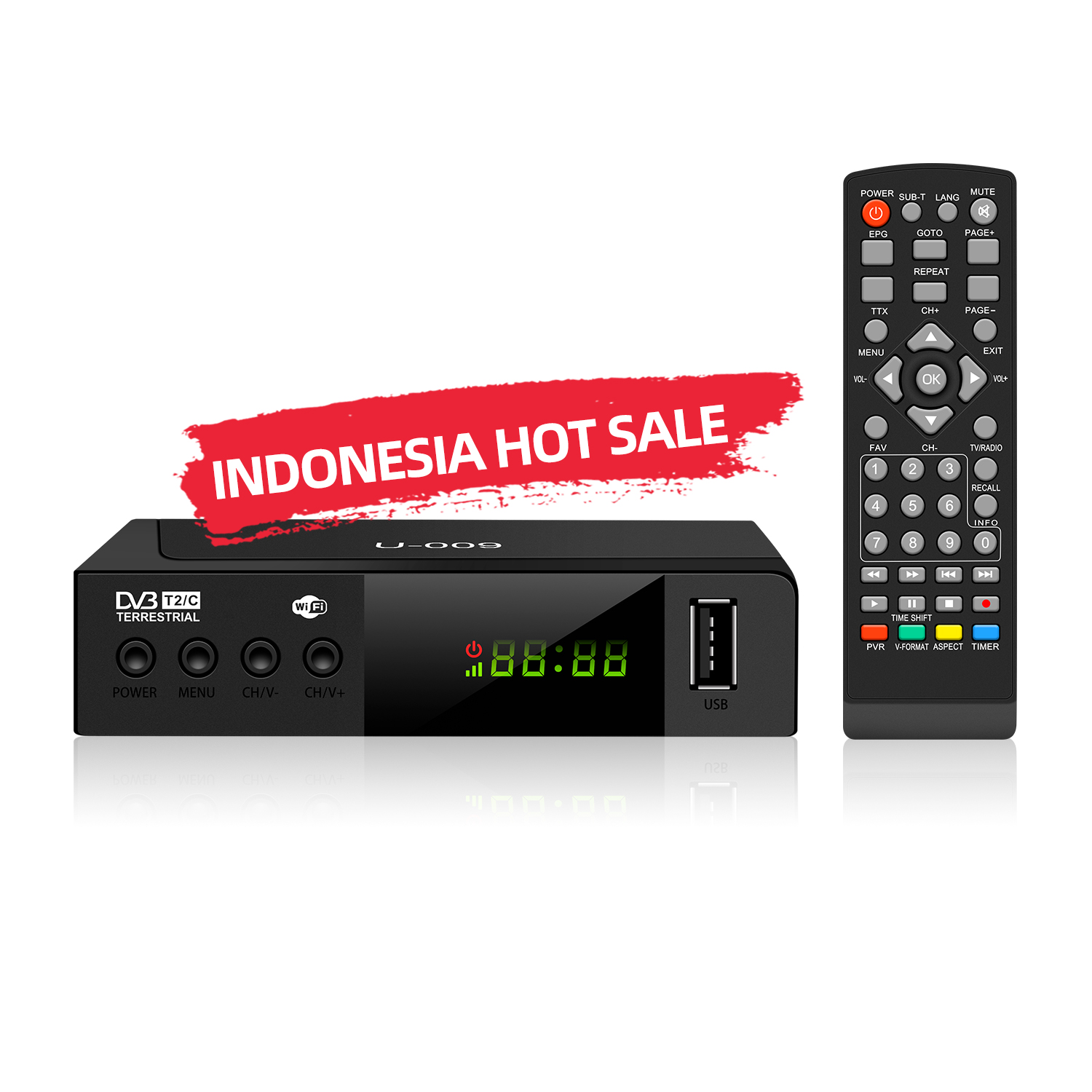 Spain Free to Air HD 1080P H.264 EPG PVR WIFI mini tv stick decoder DVB T2 tv receiver Set-top Box DVB T2 Receiver