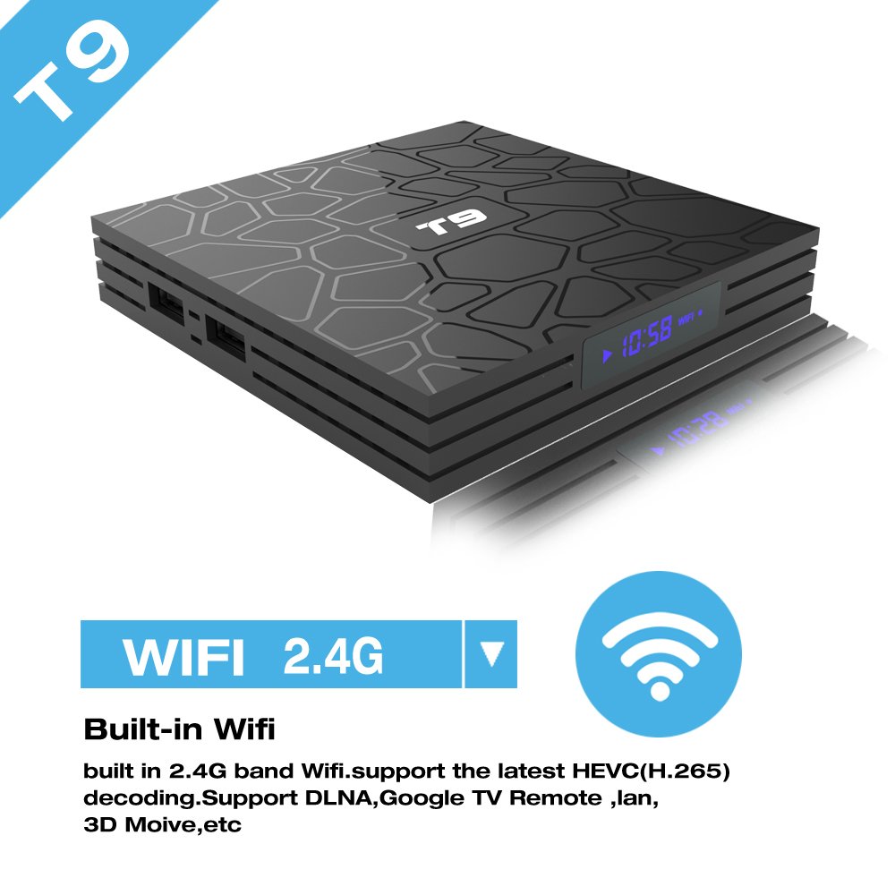 T9 Android TV Box 4GB+32GB RK3328 Android 8.1Wifi Smart TV BOX