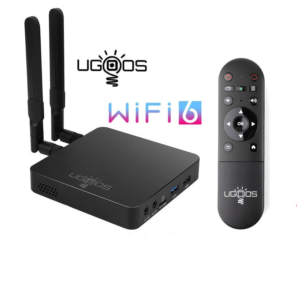 New Ugoos AM6B Plus Wifi 6 Smart Android 9.0 TV BOX Support Dolby 4k Amlogic S922XJ DDR4 4GB 32GB Set-top Box