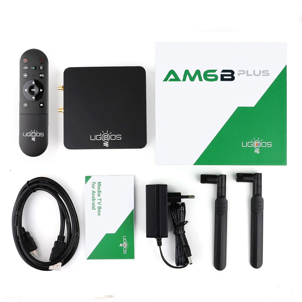 New Ugoos AM6B Plus Wifi 6 Smart Android 9.0 TV BOX Support Dolby 4k Amlogic S922XJ DDR4 4GB 32GB Set-top Box