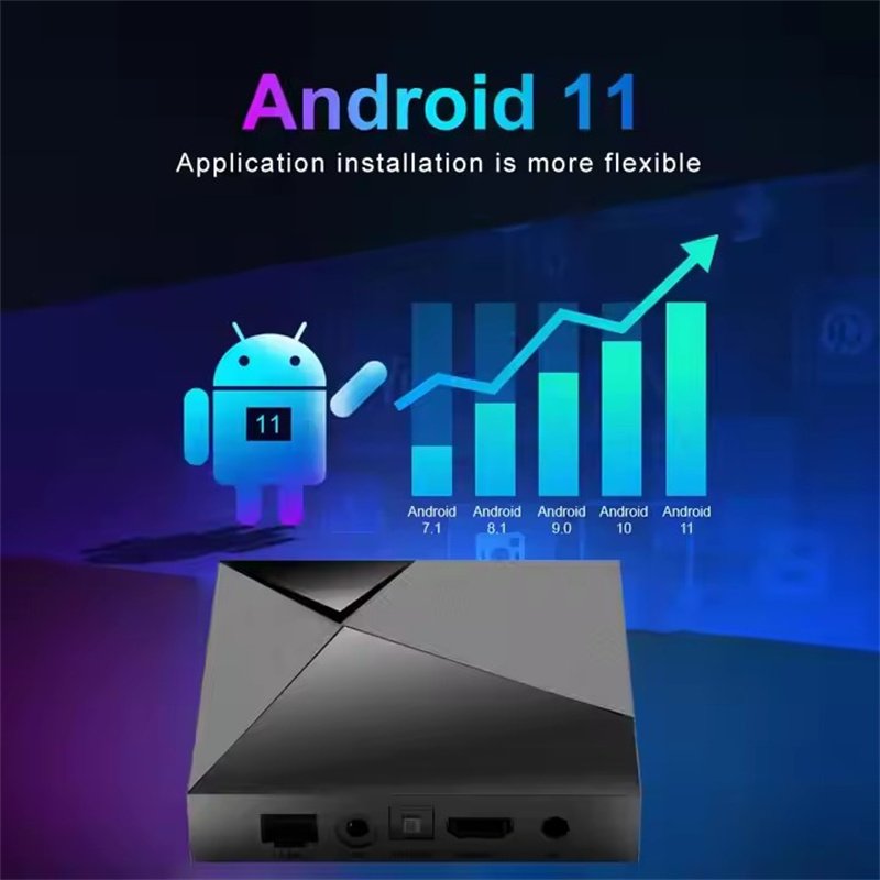 Q11 Smart TV Box Android 11 Amlogic S905X4 4GB 32GB TV BOX 2.4GHz/5GHz Wifi BT4.2 8K 1000M AV1 Set-top Box Media Player