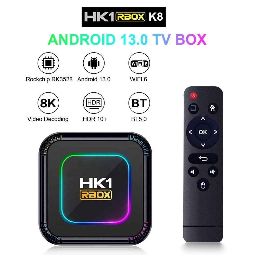 TV box HK1 K8 RK3528 8K 4GB 128GB WiFi BT 5.0 Media Player Smart Set Top Box Android 13 Tv Box