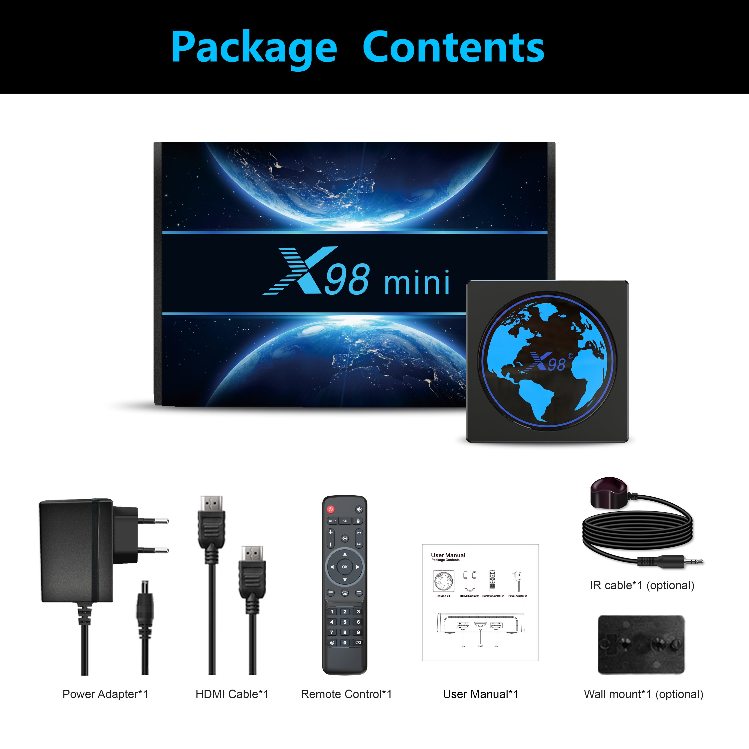 Factory Price tvbox Android 11 4K IPTV Set Top Box Amlogic S905w2 X98 mini 2GB 16GB Smart Android OTT TV Box Media player