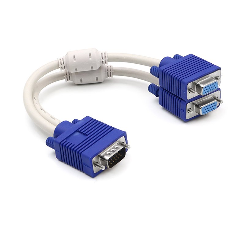 0.3M VGA Splitter Cable 15Pin 1 PC to 2 Monitor VGA Monitor Adapter Cable