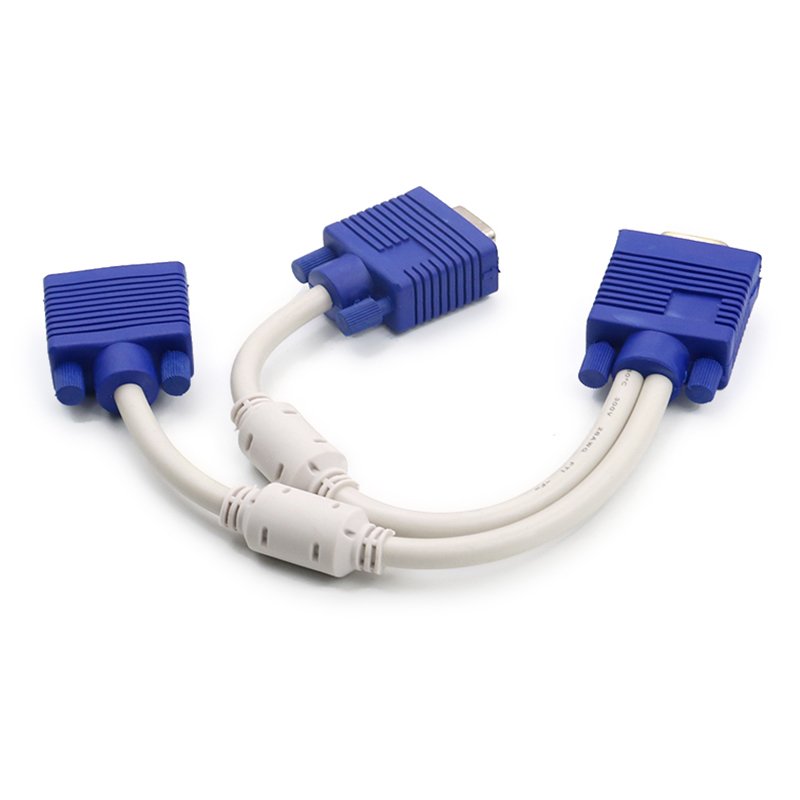 0.3M VGA Splitter Cable 15Pin 1 PC to 2 Monitor VGA Monitor Adapter Cable