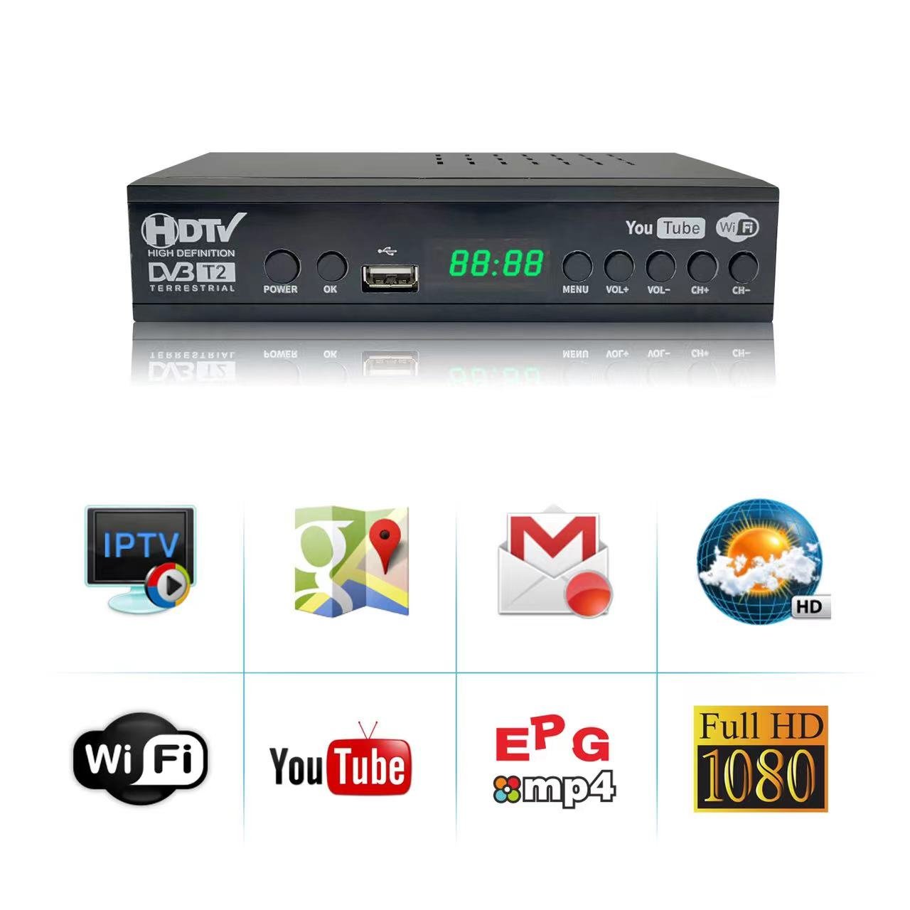 Hot selling Indonesia India Bangladesh Africa FTA TV decoder set top box HD digital receiver dvb t2 TV box set top box