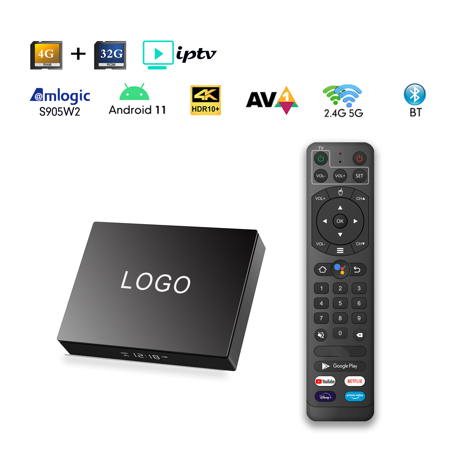 Hot sell tv box Android 4K HDR MYTV T9 Android TV Box ATV Wi-Fi 2.4GHz+5GHz Android 11 M3U Internet set top box