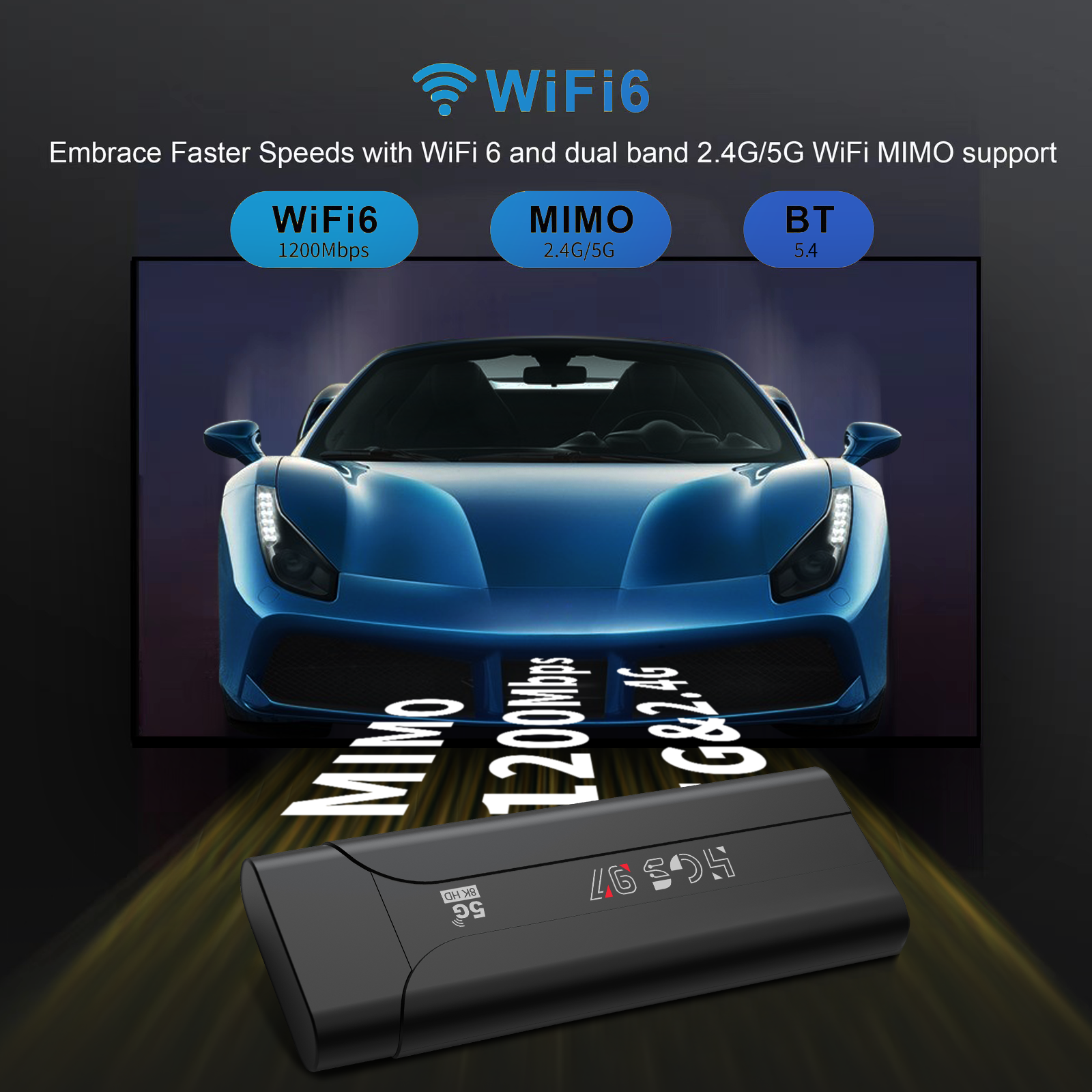 HCS97 2024 Amgoic S905Y4 2GB 16GB Best Android 13 Smart TV Android Box Set-top Box Bluetooth Voice Remote Provides Free Demo