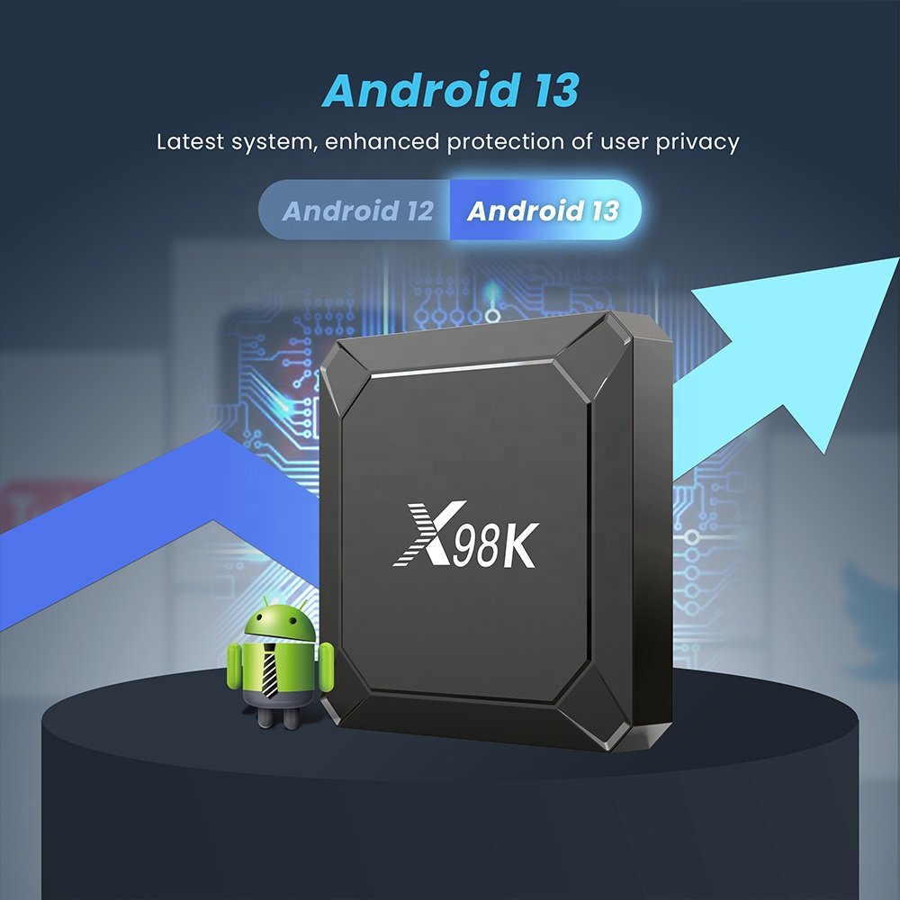 IHOMEMIX Fast Speed Rk3528 Android 13.0 Tv Box 8k Dual Wifi World Iptv 4k Tv Box X98K with Clock Display