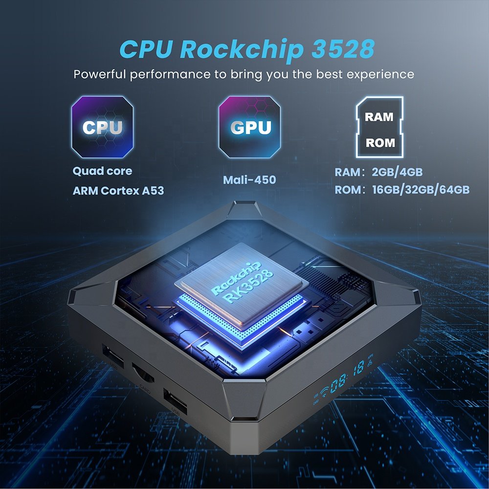 IHOMEMIX Fast Speed Rk3528 Android 13.0 Tv Box 8k Dual Wifi World Iptv 4k Tv Box X98K with Clock Display