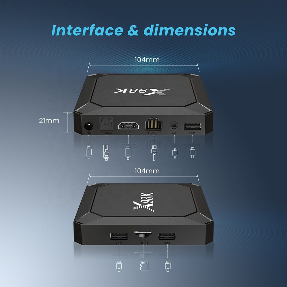 IHOMEMIX Fast Speed Rk3528 Android 13.0 Tv Box 8k Dual Wifi World Iptv 4k Tv Box X98K with Clock Display