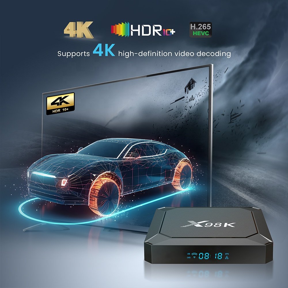 IHOMEMIX Fast Speed Rk3528 Android 13.0 Tv Box 8k Dual Wifi World Iptv 4k Tv Box X98K with Clock Display