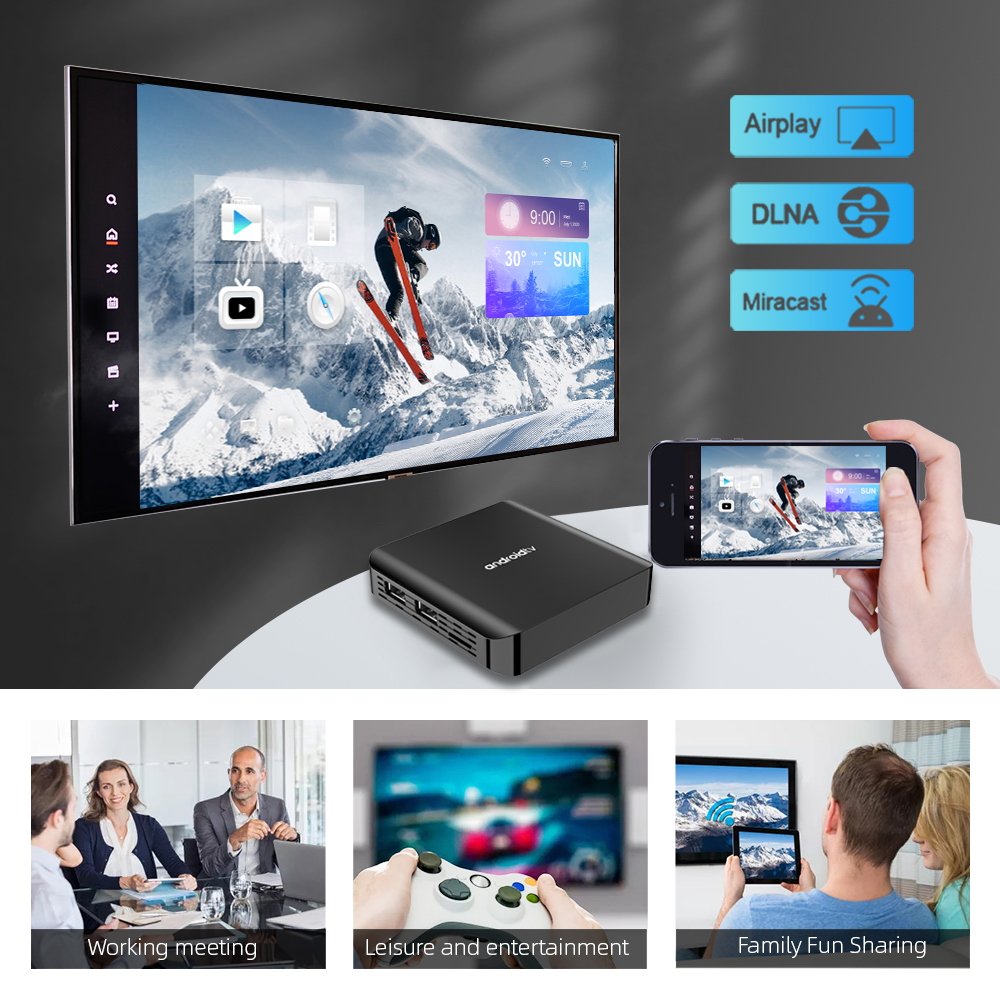 Factory price TV98 ATV PLUS Allwinner H313 Set-top Box 1GB 2GB 8GB 16GB 2.4G/5G WIFI BT5.0 8K Android 14 Smart Media Player
