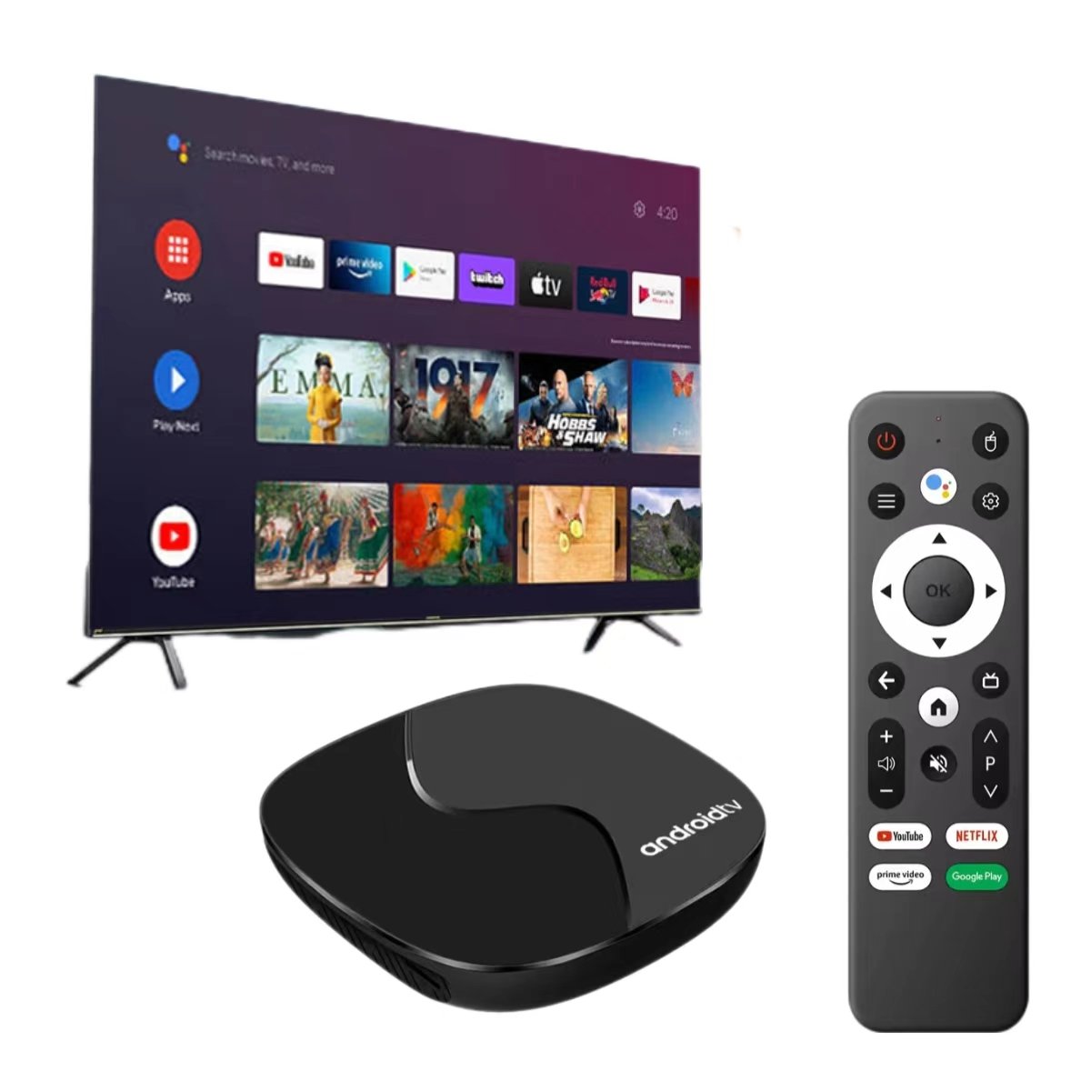 V96 TV Box Hot Sale 4K Android TV Box 2GB 16GB Android 10 Dual WIFI BT Remote Stable IPTV Box Smart V96 2024 Strong 4k