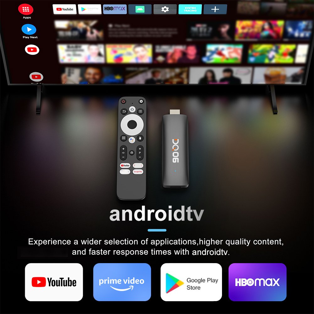DQ06 ATV Mini TVStick Android12 Allwinner H618 Quad Core Support 8K Video 4K@60fps Wifi6 BT5.0 Voice Remote TV Box set top box