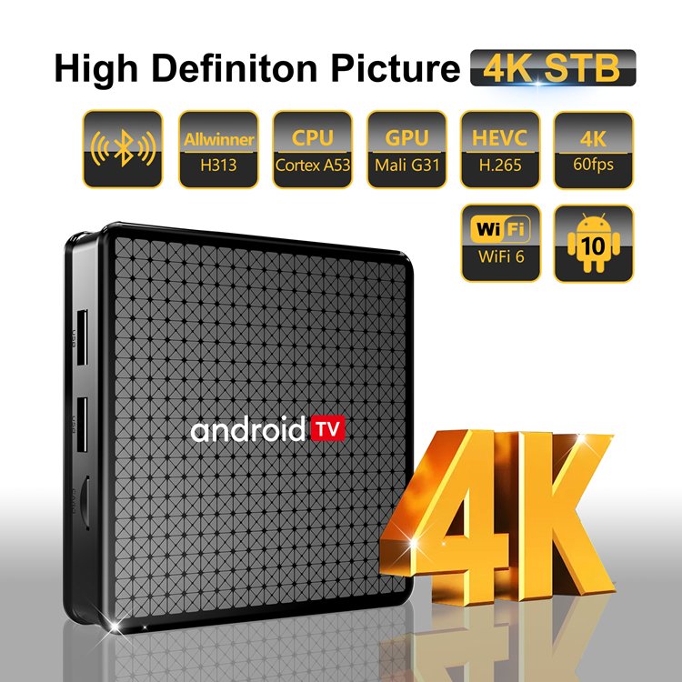 X5 TV BOX 2GB RAM 16GB ROM Quad Core H313 4k androidtv 10 voice remote Control tv stick 4k smart tvbox android box Set-Top Box