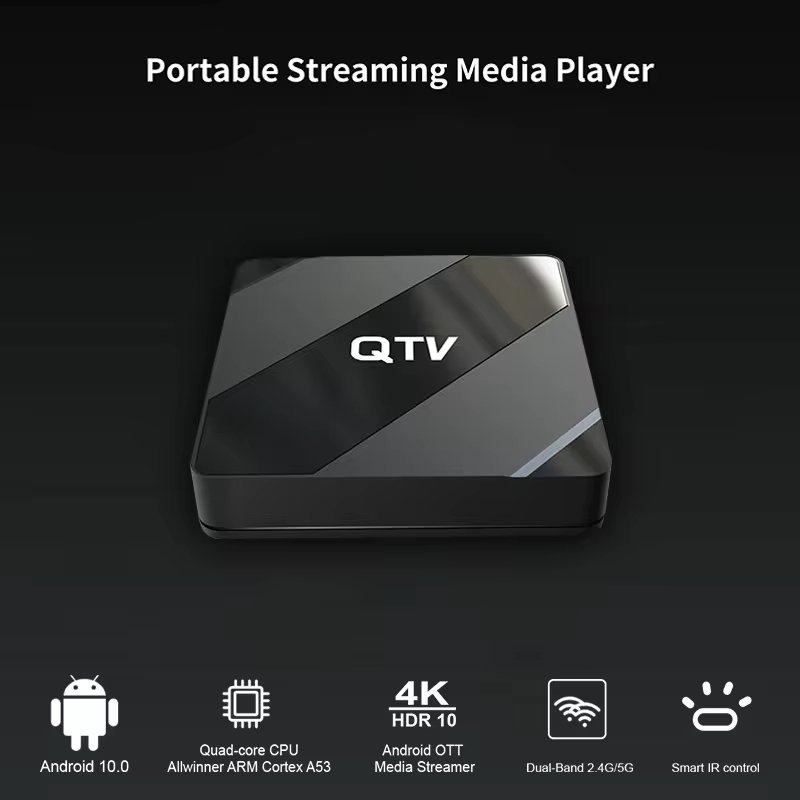QTV Android TV Box H618 4K 4GB 64GB WiFi BT 5.0 Android 12 Set Top Tvbox Smart Android TV Box