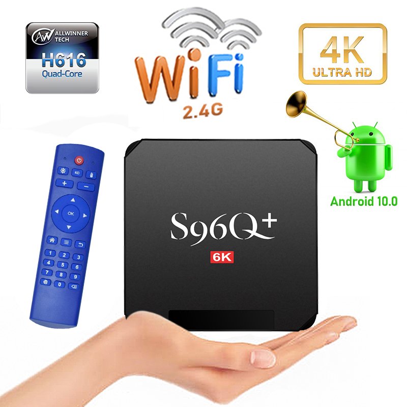 Cheapest 4GB 32GB S96Q+ Android 10.0 Smart TV BOX Allwinner H616 Media Player 6K Set Top Box