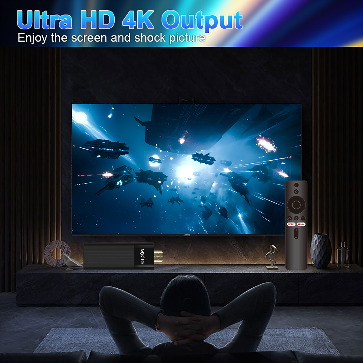 Factory MX10 F3 TV Stick 4K Android 13 Atv H313 2GB 16GB ROM Dual Wifi BT Smart Fire TV Stick Set-Top Box