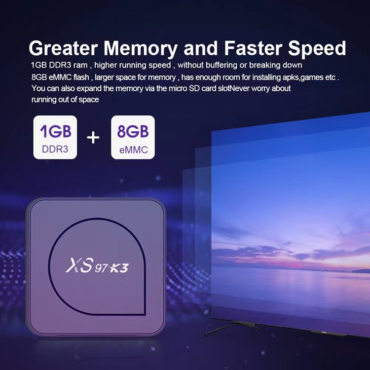 2024 New Tv Box Android 10 XS97 K3 H313 with Remote Controller 5G Dual Wifi 4k 1GB 8GB Xs97k3 smart tv android box Set-Top Box