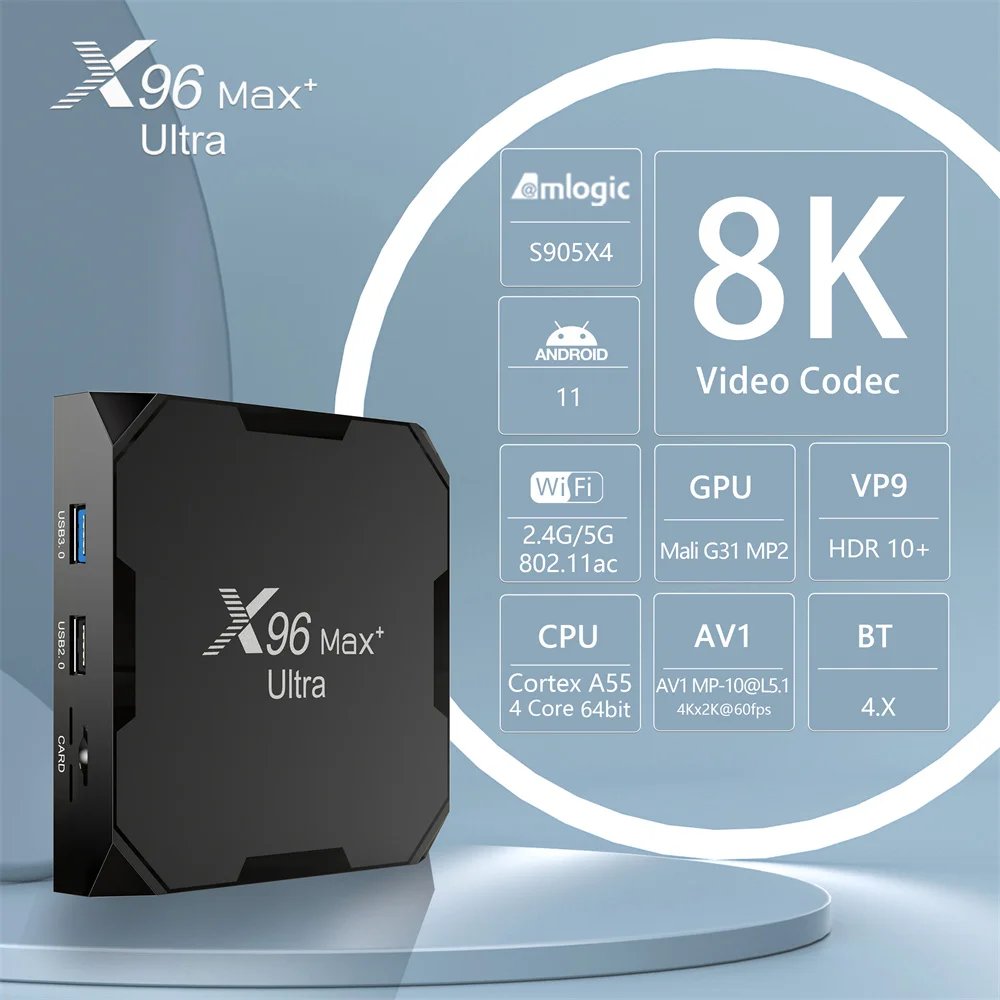 X96 max plus Android 9.0 TV Box Amlogic S905X3 Quad Core 4GB 32GB 64GB 2.4G&5GHz Wifi 4K X96Max X3 smart set top box