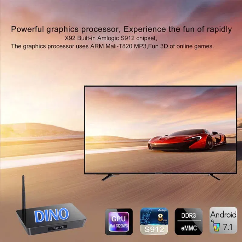 DINO Android 9.0 TV 4K Internet Set Top TV Box Allwinner H313 Quad Core Support Multi Languages 4G DDR4