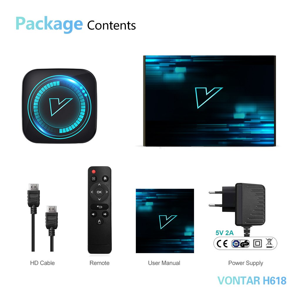 VONTAR H618 All winner Android 12 Quad Core Cortex A53 support 8K BT4.0 Dual Wifi Google Voice Media Player Set Top Box
