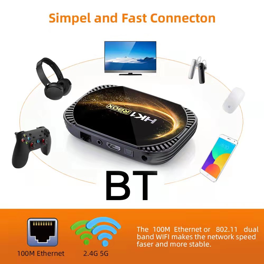 HK1RBOX x4s Android 11.0 4GB 32GB Amlogic S905X4 4K Media Player 2.4G 5G Wifi BT4.0 Smart Set Top Box TV Box