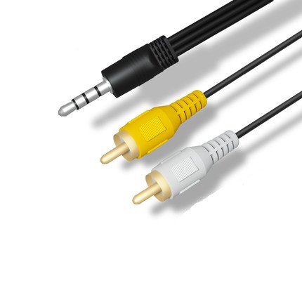 Av 1 is divided into 2 audio cable, lotus video cable of TV set-top box, 3.5mm audio one to two