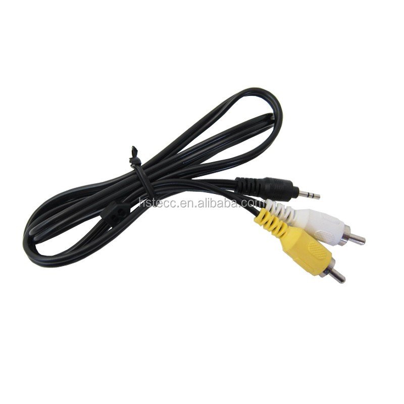 Av 1 is divided into 2 audio cable, lotus video cable of TV set-top box, 3.5mm audio one to two