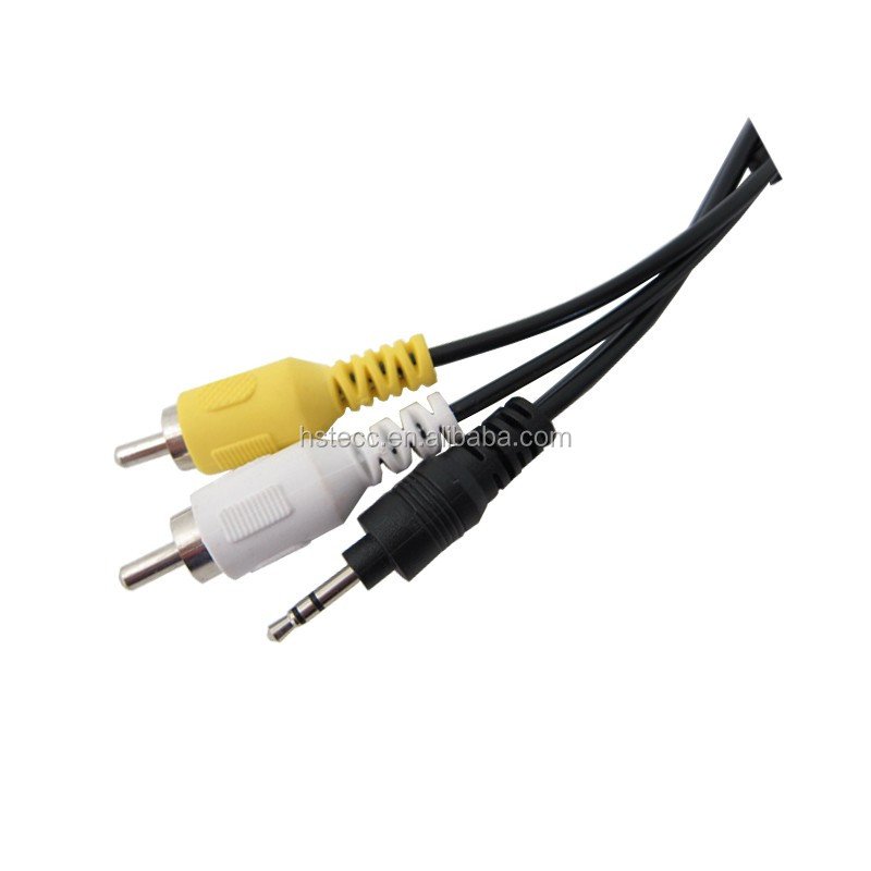 Av 1 is divided into 2 audio cable, lotus video cable of TV set-top box, 3.5mm audio one to two