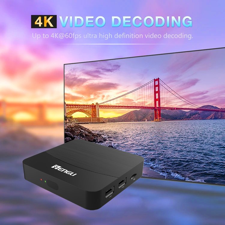 Hengli AndroidTV OTT 2.4g 5g Wifi IPTV Set-Top Box smart TV Box 4k android TV voice control streaming tv box