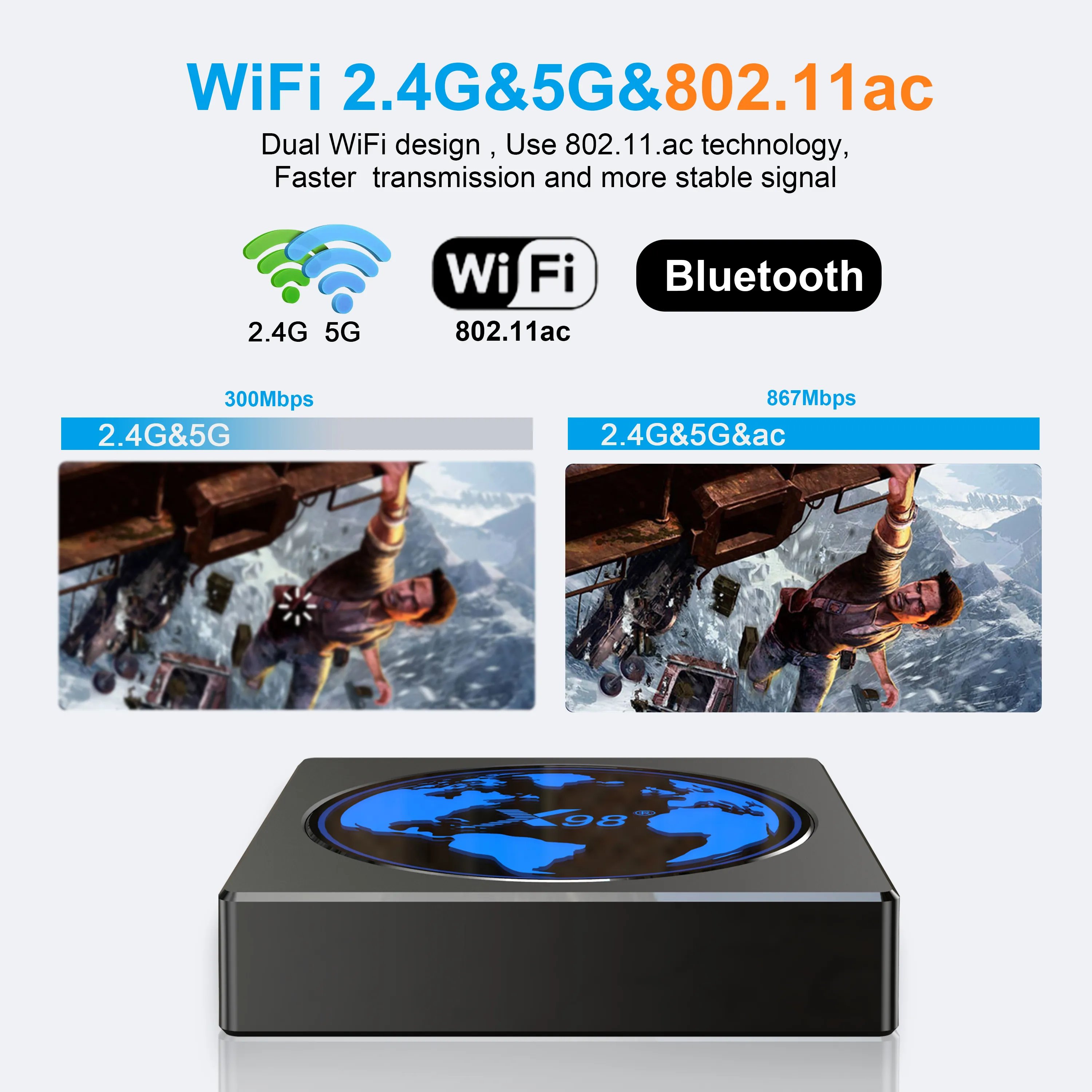 QunShi Factory Price tvbox Android 11 4K IPTV Set Top Box Amlogic S905w2 X98 mini 2GB 16GB Smart Android OTT TV Box Media player