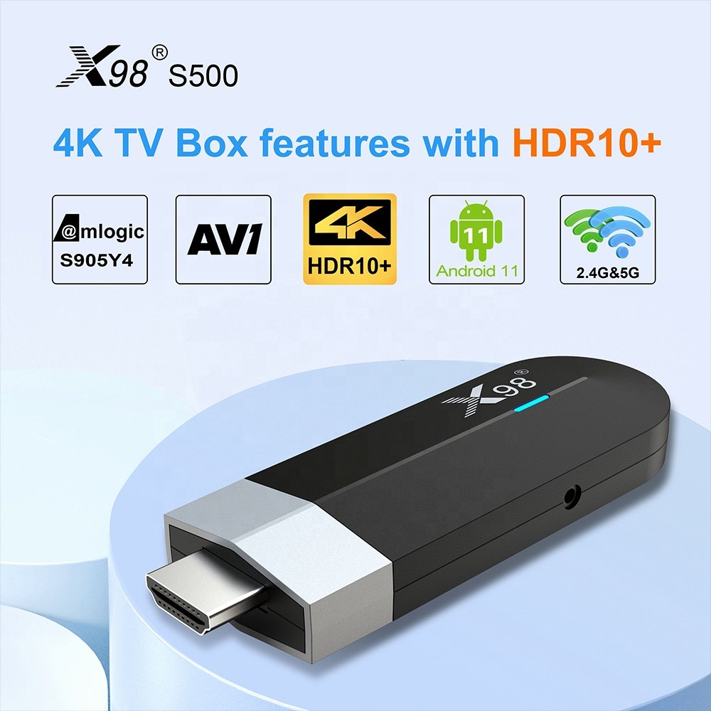 X98S500 Android 11.0 Smart 4K Tv Box Fire Tv Stick 4K Google Certified Android TV Box Android Quad Wifi Set-top Box