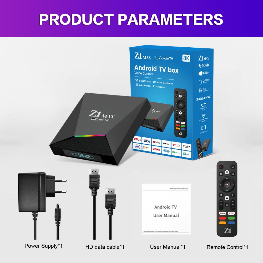 High Quality Factory New Android 12 os Media Player Z1 Max H618 4K Set-Top Box 4 Core Smart IPTv Box Support OEM