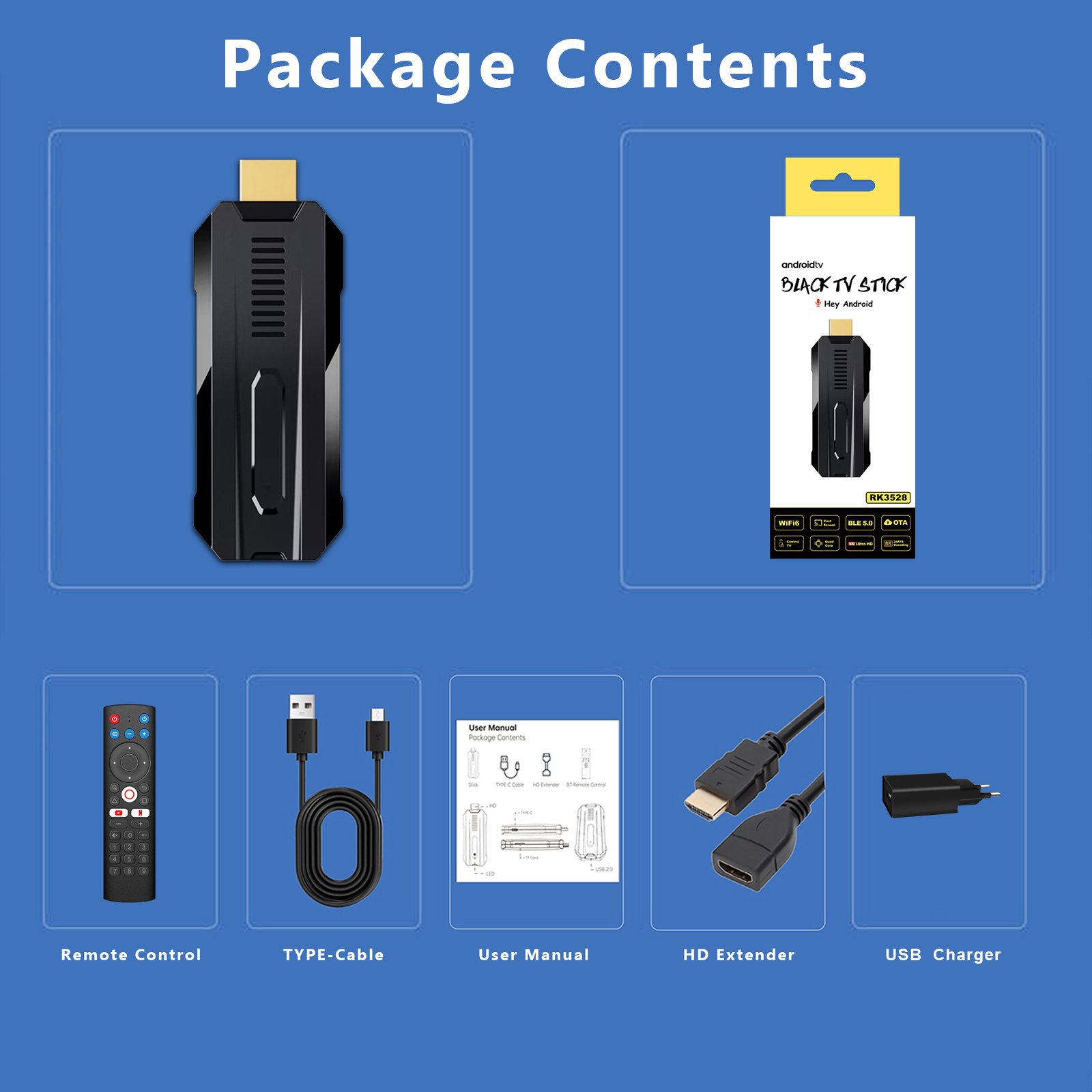 iATV Stick R3 8K Android 13 Quad Core RK3528 TV Stick Voice Remote Control 2GB/16GB Smart TV Box 4K Set Top Box Fire TV Stick