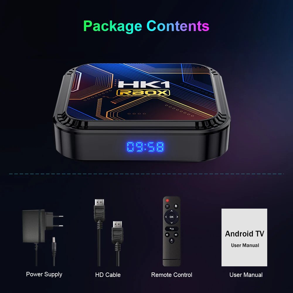HK1(K8S) 4G+32G Android 13 TV Box 8K Digital Set Top Box Quad Core Processor Blue-tooth 4 Dual Band WiFi Android 11 Operating