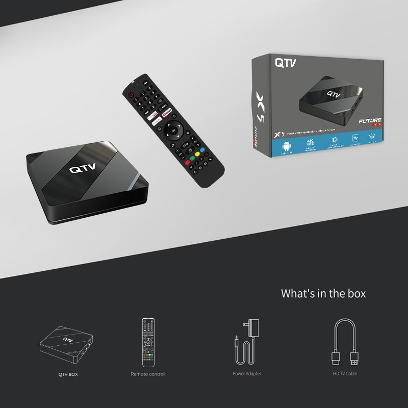 W&F QTV X5 Android 10.0 Set top Box IP TV BOX H616 2GB RAN 8GB ROM Media Player Future tv online