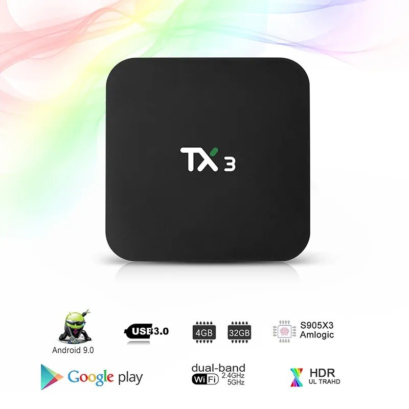 Custom OEM High Quality Smart 4K Android TV Box Dual-Band WiFi Android 9.0 Amlogic S905X3 Tx3 Set Top Box